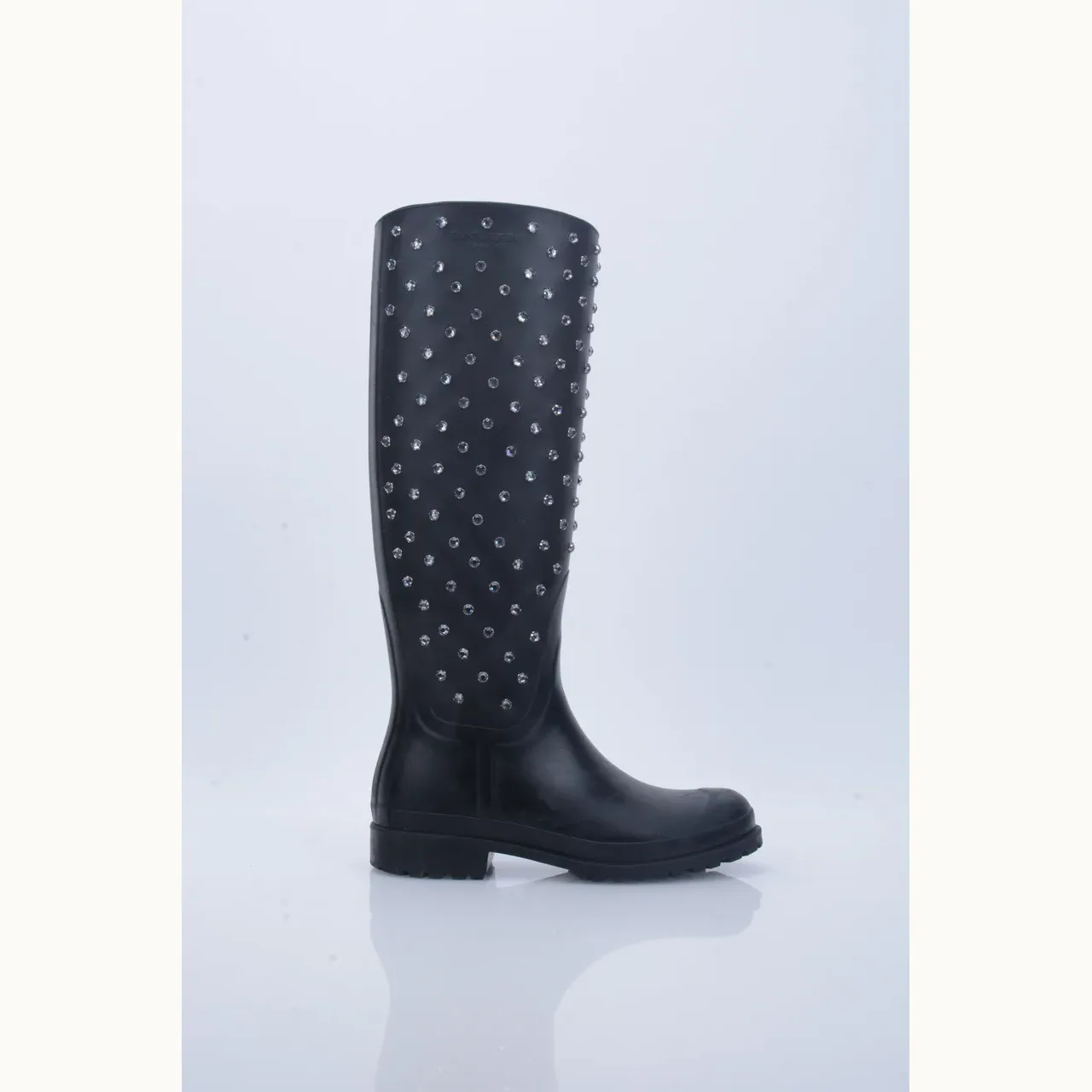 Botas Saint Laurent Studded Rain Negras, Talla 35