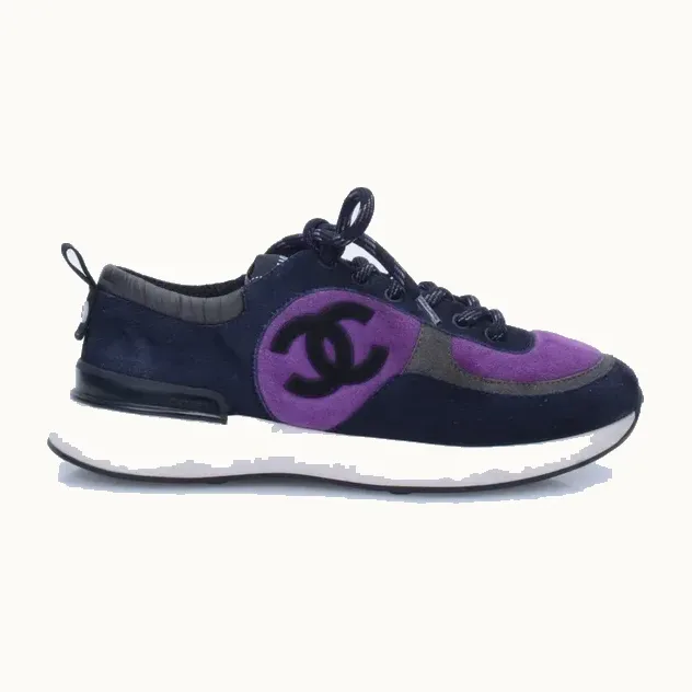 Zapatos Chanel CC Runners Morados, Talla 38