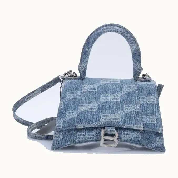 Bolso Balenciaga Hourglass BB Denim Azul