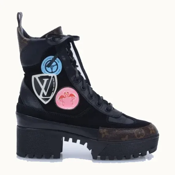 Zapatos Louis Vuitton Laureate Desert Patches Negros, Talla 38