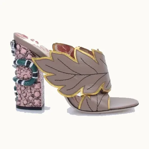 Zapatos Gucci Webby Leaf Ss16 Nudes, Talla 39
