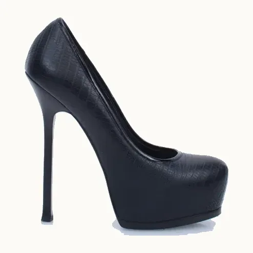 Zapatos Saint Laurent Tribtoo Lizard Embossed Negros, Talla 37.5