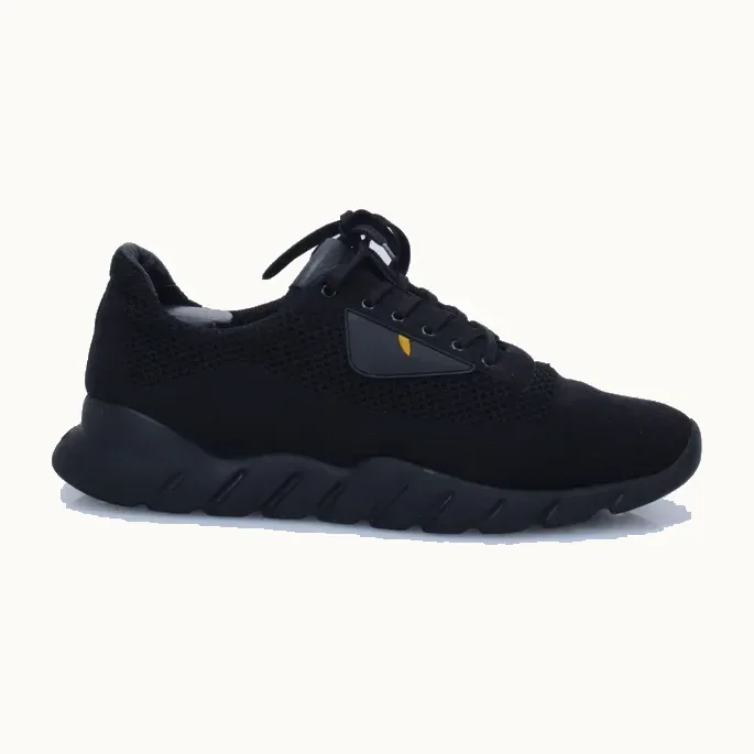 Zapatos Fendi Monster Knit Runner Negros, Talla 44