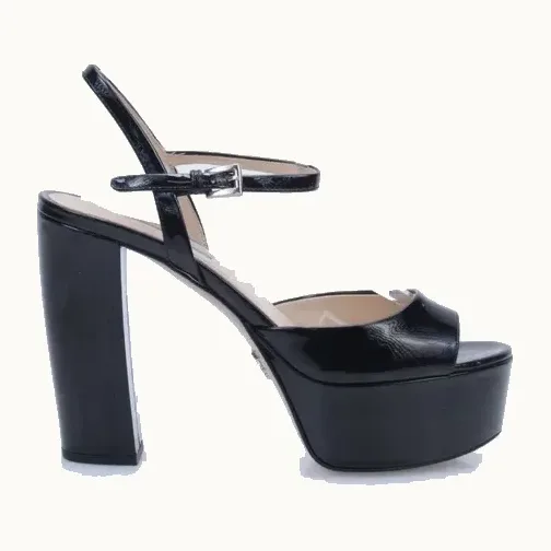 Zapatos Prada Platform 115 Patent Negros, Talla 36.5