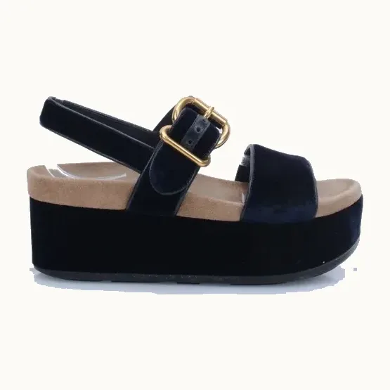 Zapatos Prada Buckled Platform Azules, Talla 36.5