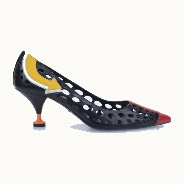 Zapatos Prada Lightning Bolt Ss16 Negros, Talla 37