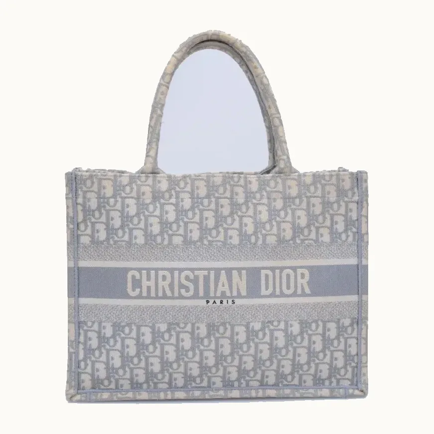 Bolso Tote Dior Book Medium Oblique Gris