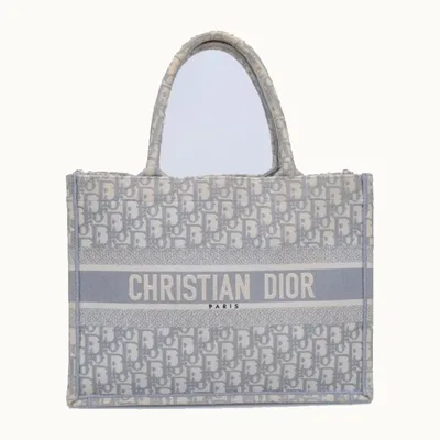 Bolso Tote Dior Book Medium Oblique Gris