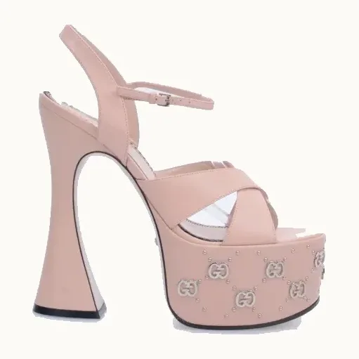 Zapatos Gucci Janaya 155 Stud Rosas, Talla 38