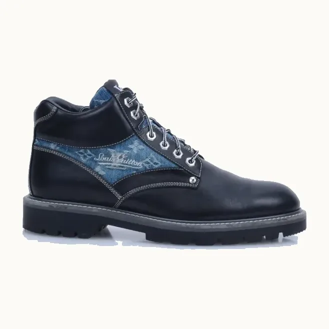 Zapatos Louis Vuitton Oberkampf Denim Monogram Negros, Talla 42.5