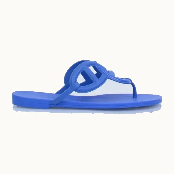 Zapatos Hermès Egerie Rubber Azules, Talla 38