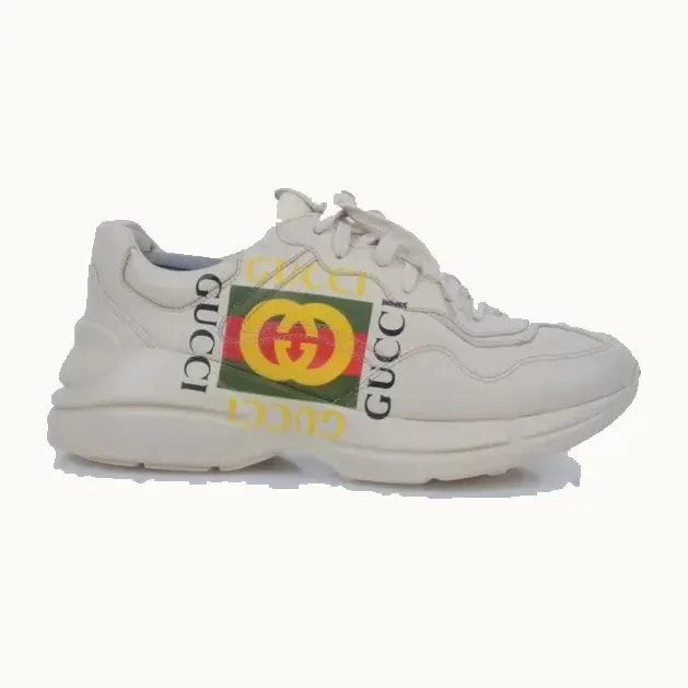 Zapatos Gucci Rhyton Interlocking Beiges, Talla 41.5