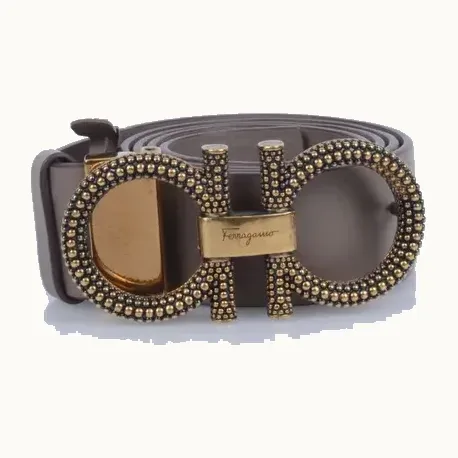 Salvatore Ferragamo Gancini Studded Nude, Talla 90