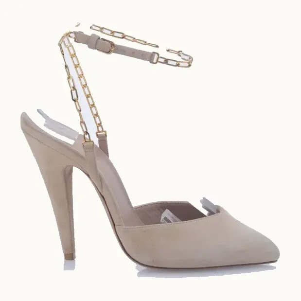 Zapatos Saint Laurent Kayla Suede Beiges, Talla 36