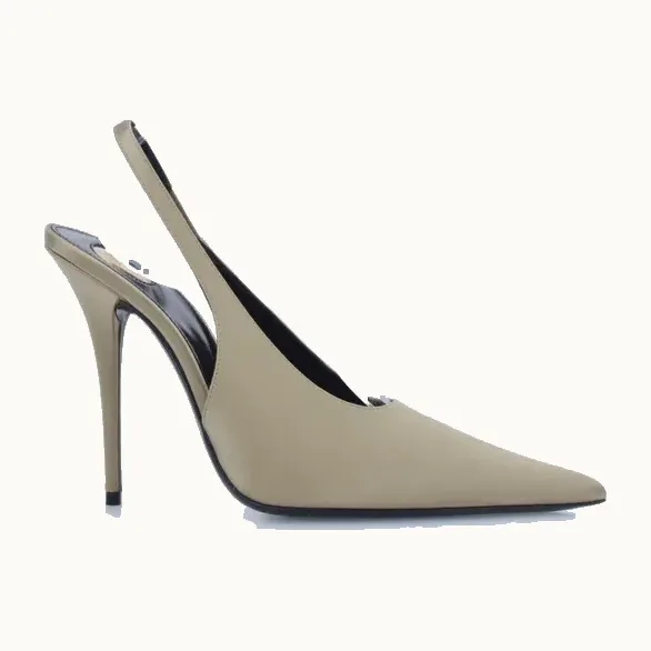 Zapatos Saint Laurent L'Entracte 110 Satin Beiges, Talla 37.5