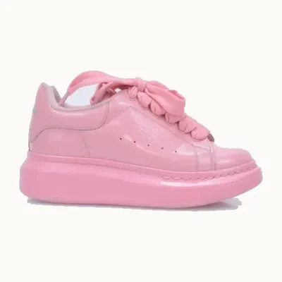 Alexander McQueen Oversized Patent Kids Shoes Pink, Size 28