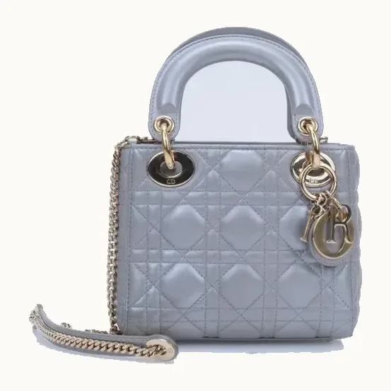 Bolso Dior Lady Mini Plateado