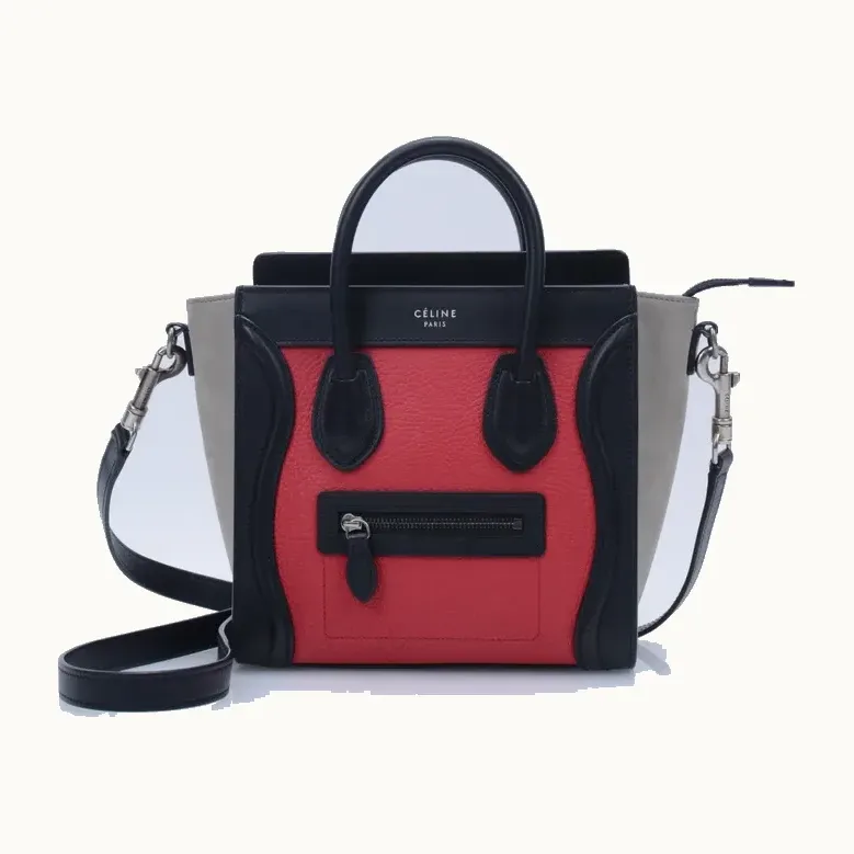 Bolso Céline Luggage Nano Tricolor Rojo