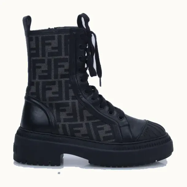 Zapatos Fendi Domino Biker Negros, Talla 38