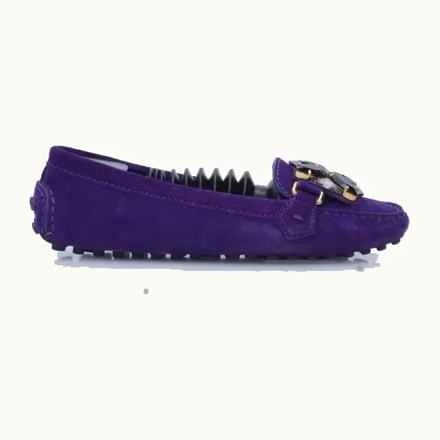 Mocasines Louis Vuitton Suede Morados, Talla 38