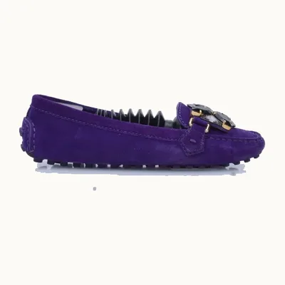 Louis Vuitton Suede Loafers Purple, Size 38