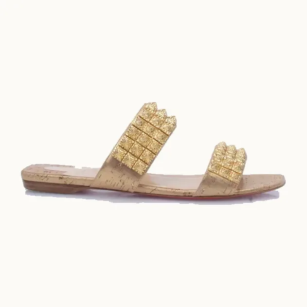 Zapatos Christian Louboutin Myriadiam Dorados, Talla 40