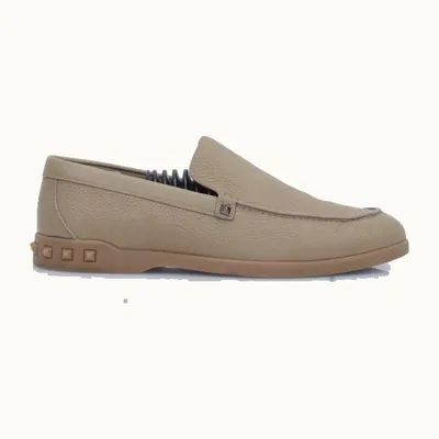 Valentino Rockstud Slip-On Shoes Beige, Size 44