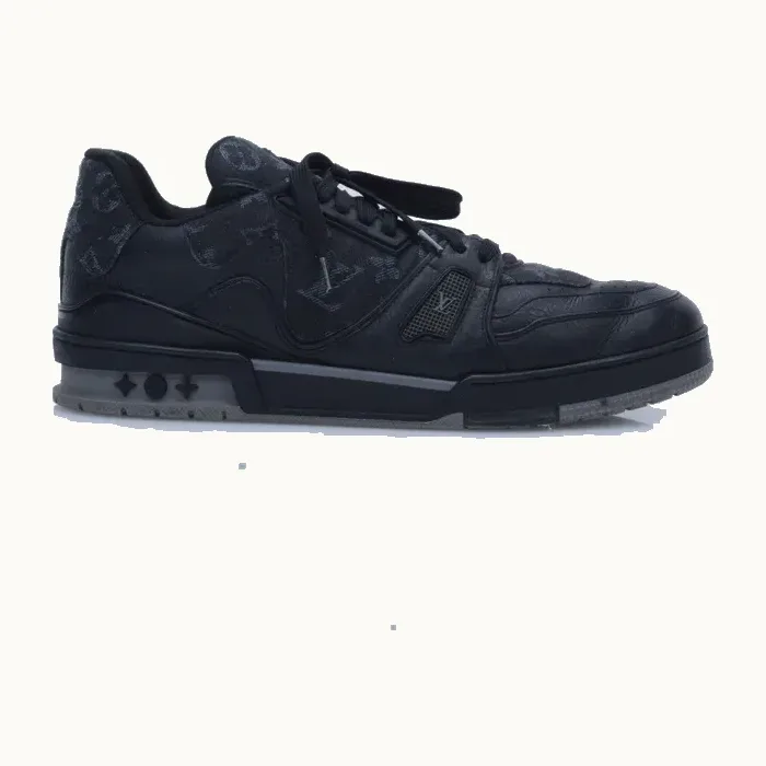 Zapatos Louis Vuitton Trainer Monogram Denim Negros, Talla 44