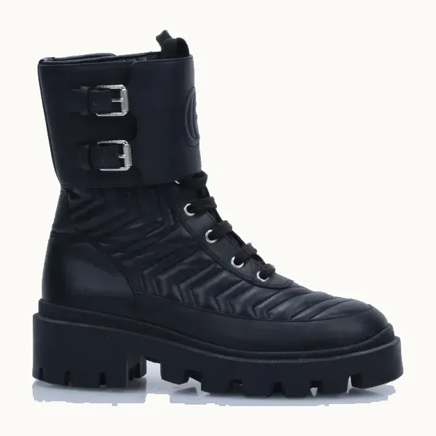Zapatos Gucci GG Matelassé Negros, Talla 36.5