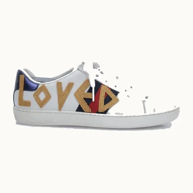Zapatos Gucci Ace Loved Blancos, Talla 35.5