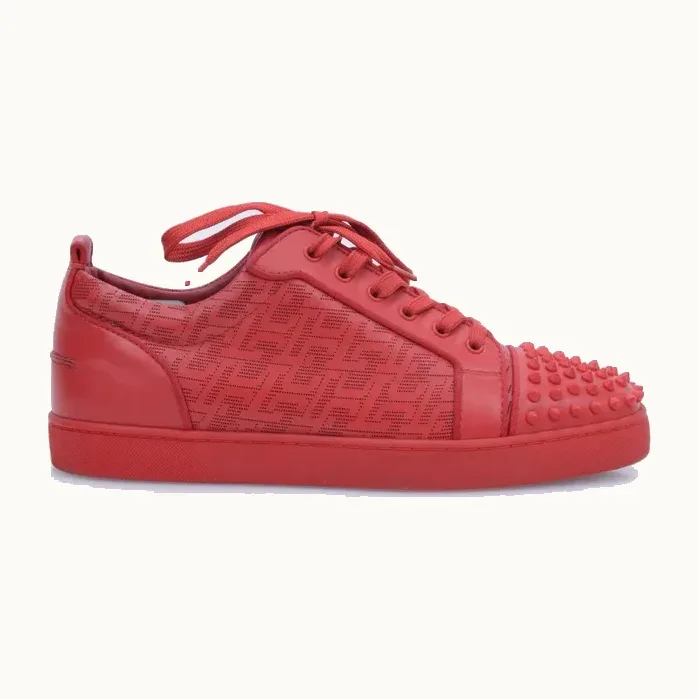 Zapatos Christian Louboutin Louis Junior Spikes Rojos, Talla 44.5