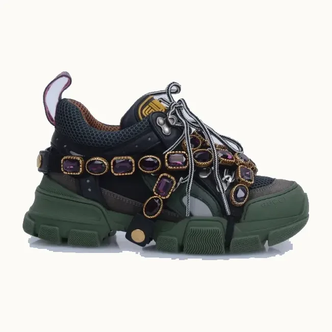 Zapatos Gucci Flashtrek Verdes, Talla 35.5