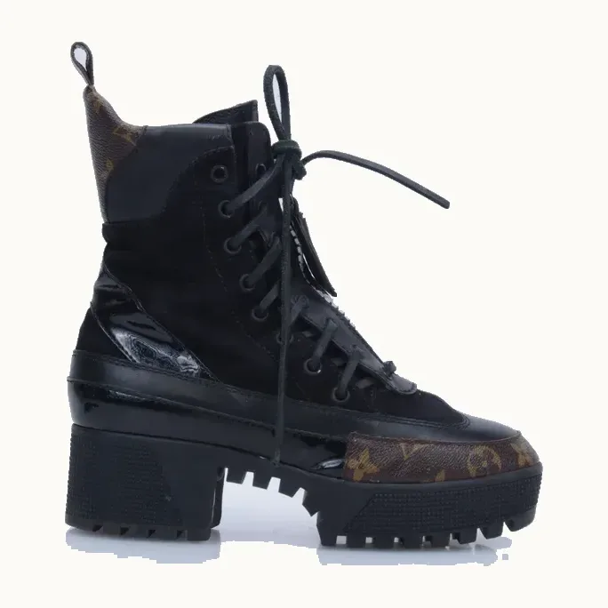 Zapatos Louis Vuitton Laureate Desert Zip Up Negros, Talla 36