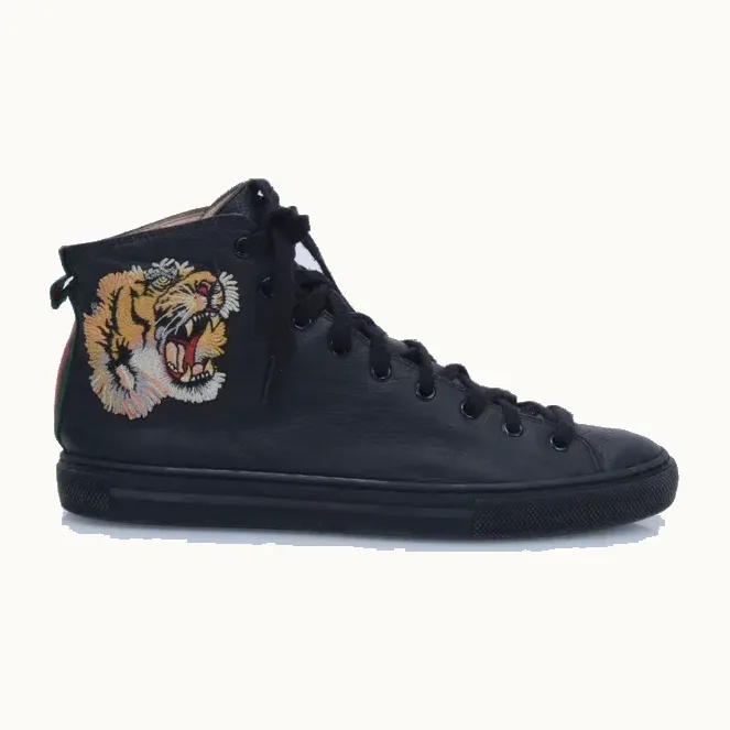 Zapatos Gucci Tiger High Negros, Talla 41