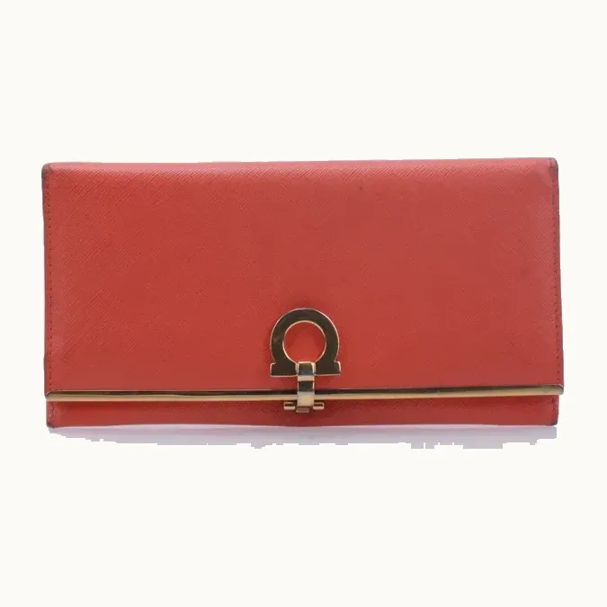 Billetera Salvatore Ferragamo Gancini Continental Naranja