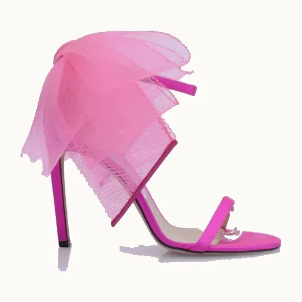 Zapatos Jimmy Choo Aveline 100 Satin Rosas, Talla 37.5