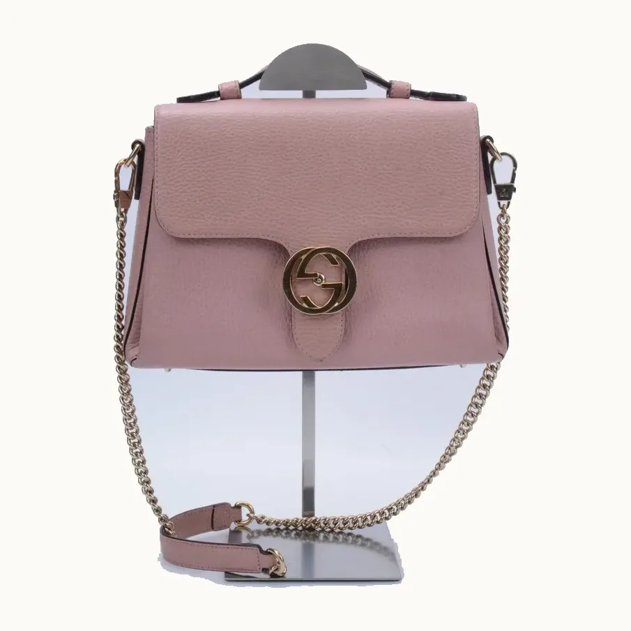 Bolso Top Handle Gucci Dollar Interlocking Rosa