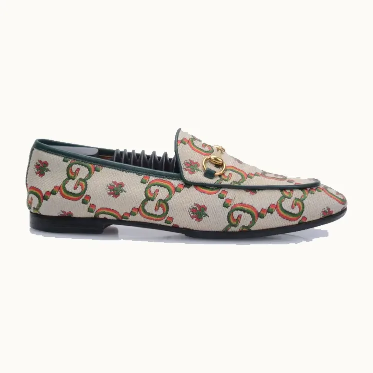 Zapatos Gucci Jordaan Jumbo GG Blancos, Talla 38