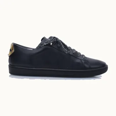Saint Laurent Court Lips Shoes Black, Size 37.5