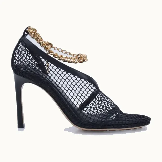 Zapatos Bottega Veneta Stretch Chunky Chain Negros, Talla 38