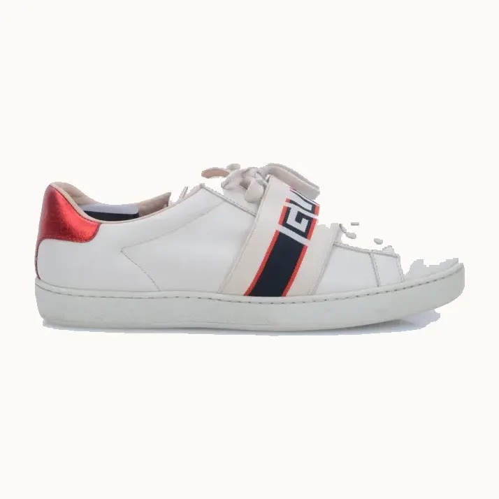 Zapatos Gucci Ace Band Blancos, Talla 38