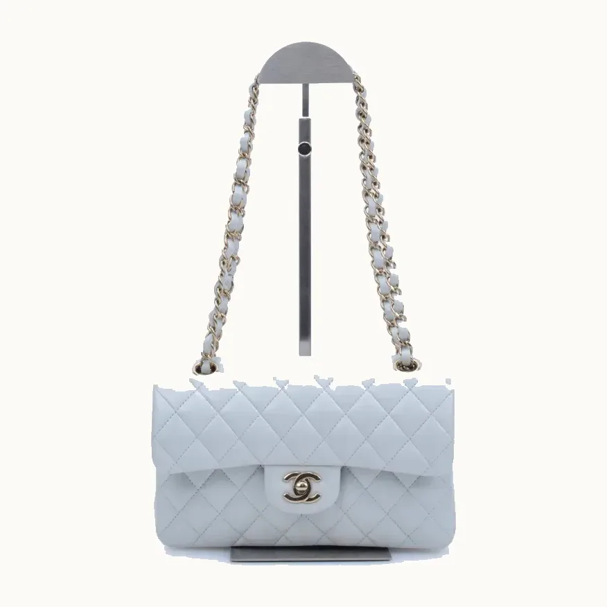 Bolso Crossbody Chanel Classic Double Small Smooth Gris