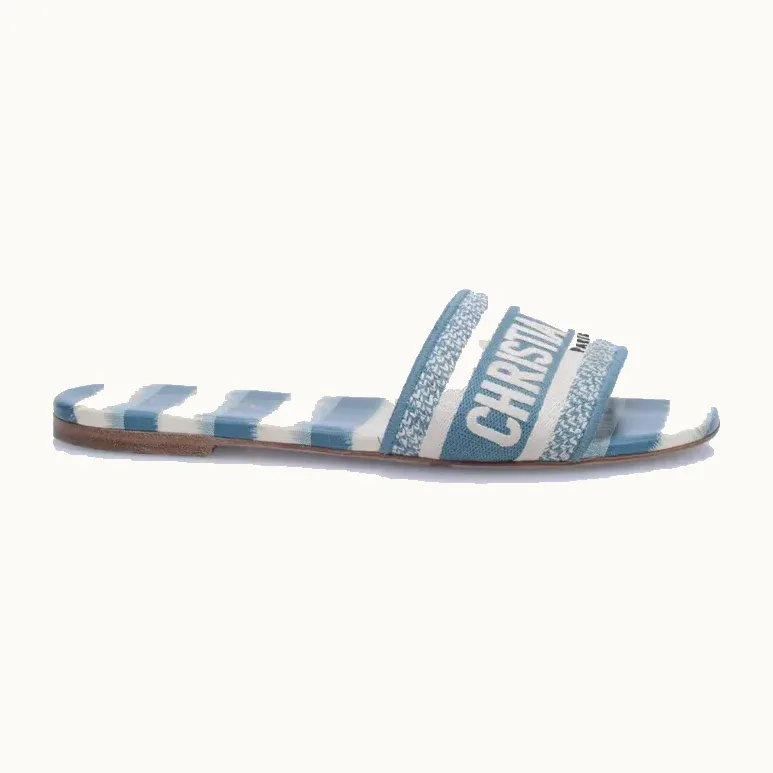 Sandalias Slide Dior Dway Azules, Talla 36.5