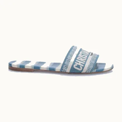 Sandalias Slide Dior Dway Azules, Talla 36.5