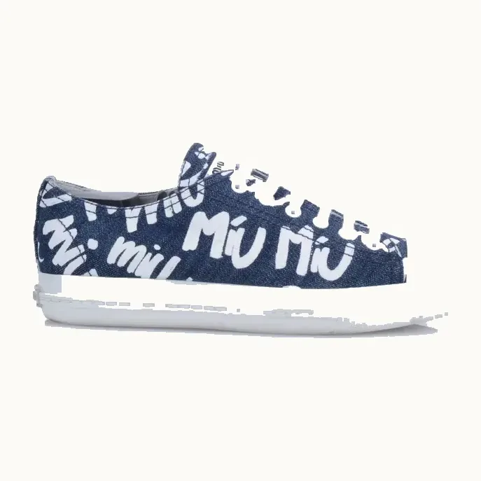 Zapatos Miu Miu Denim Graffiti Azules, Talla 36.5