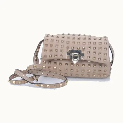 Bolso Flap Valentino Rockstud All Over Nude