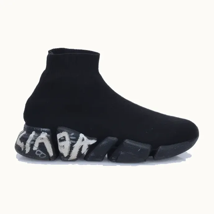 Zapatos Balenciaga Speed Graffiti 2.0 Negros, Talla 36, KV-2506