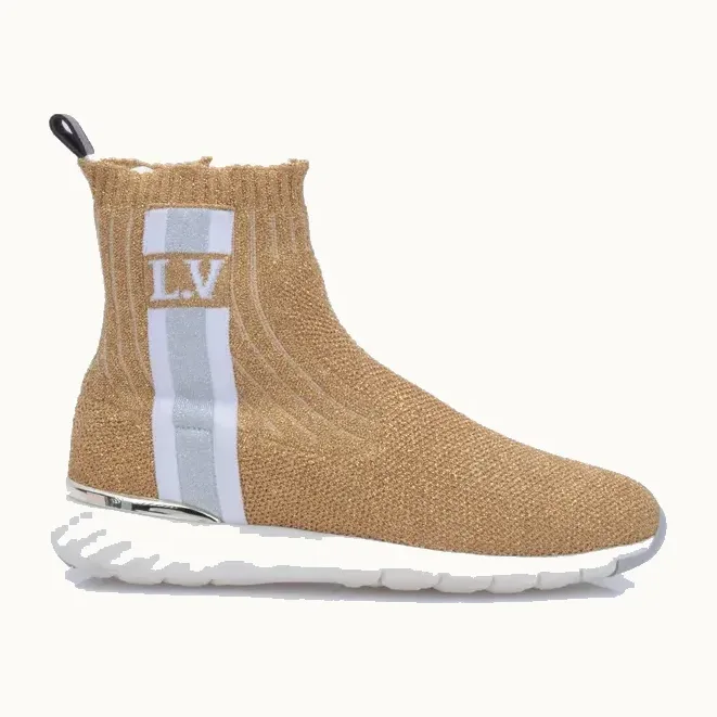 Zapatos Louis Vuitton Aftergame Knit Dorados, Talla 36.5