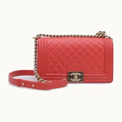 Bolso de Hombro Chanel Boy Old Medium Smooth Rojo
