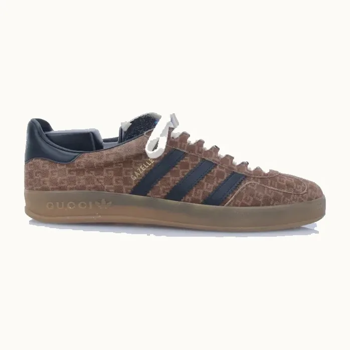 Zapatos Gucci Gazelle Adidas Square GG Cafés, Talla 5.5